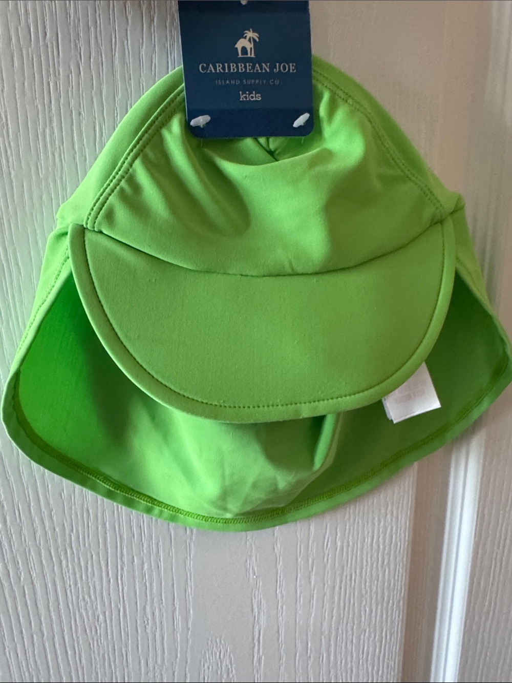 Caribbean Joe Kids Neon Lime Dinosaur Sun Hat with Neck Protection